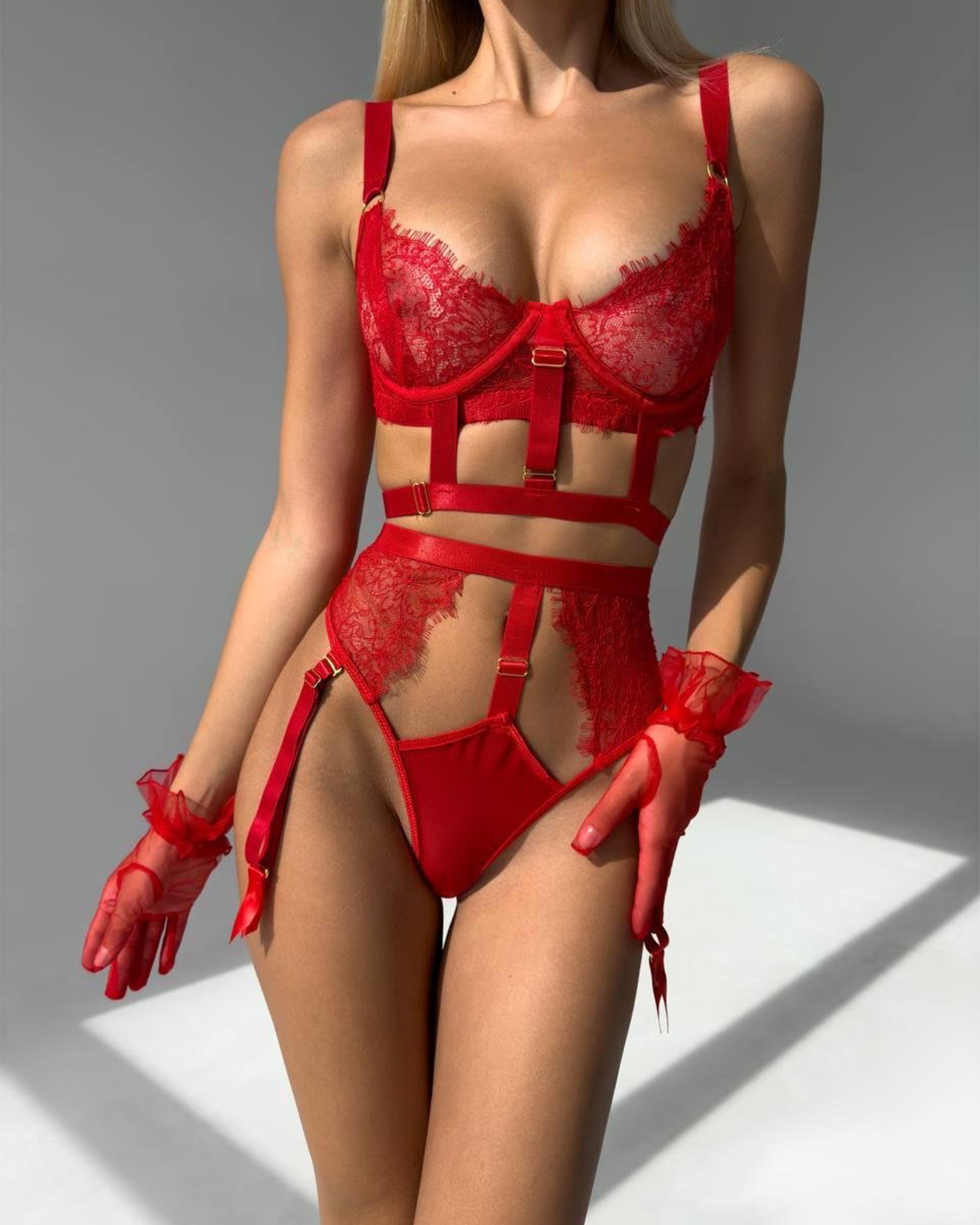 Dvodjelni lingerie set Nixie - crvena