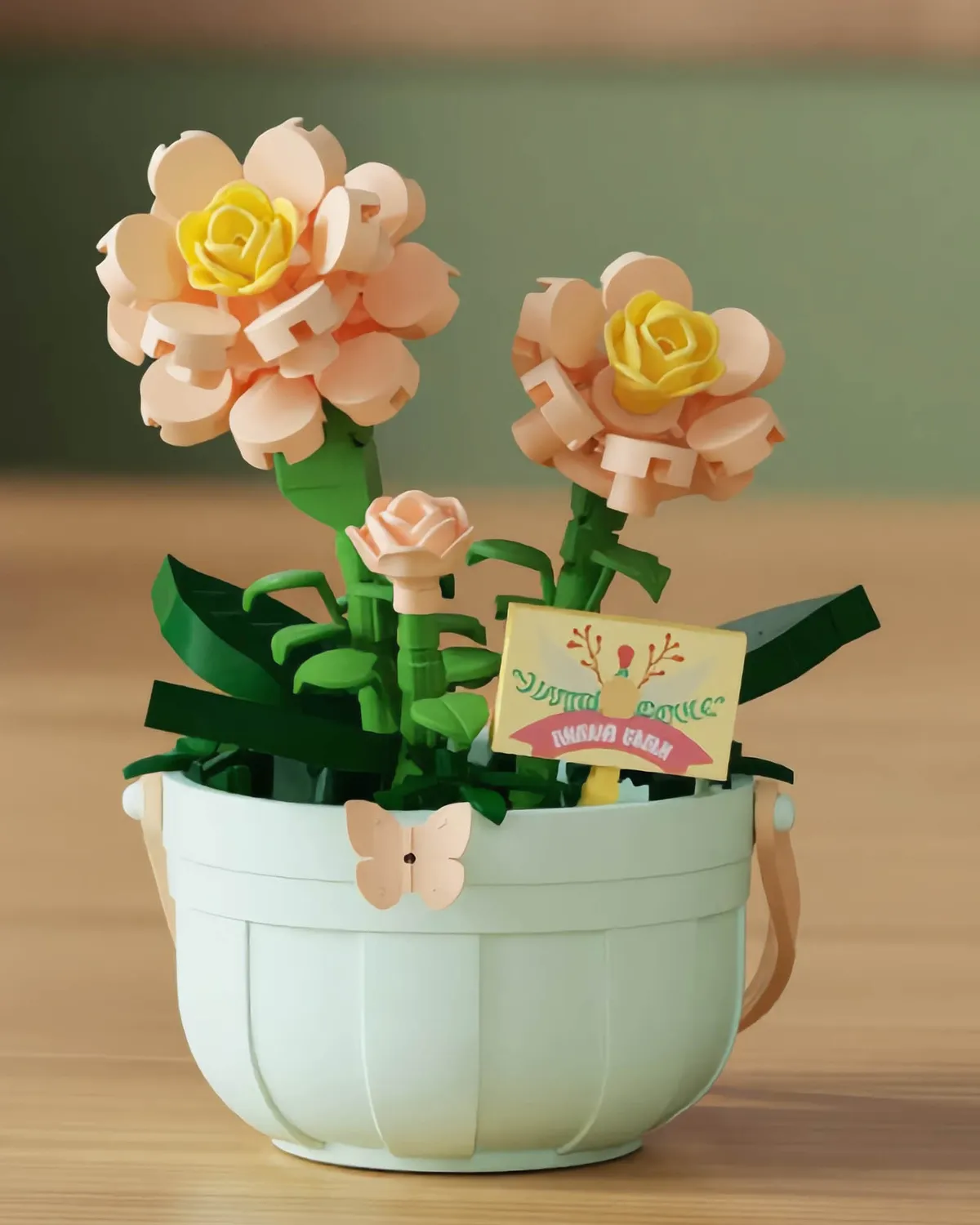Mini blokovi – cvijet u korpici - peach