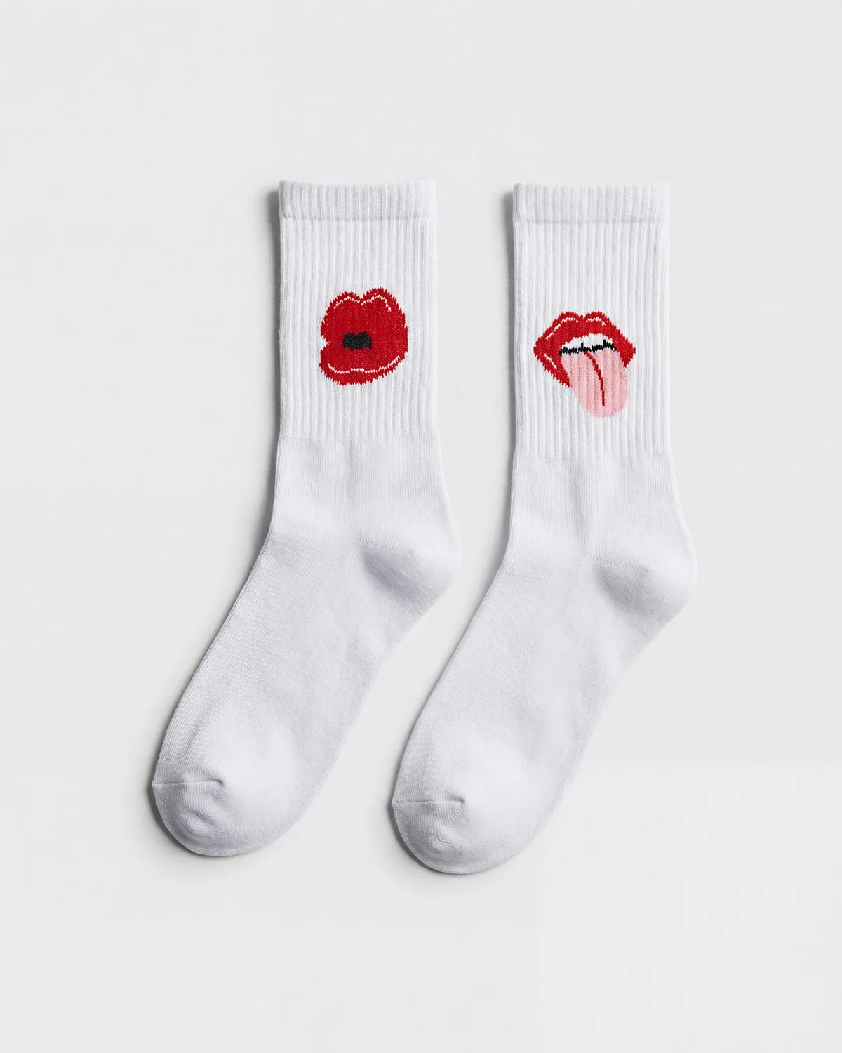 Set od 2 para čarapa – "Kiss & Tell" Edition bijele