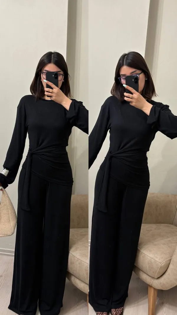 Dvodjelni set Davina - crna