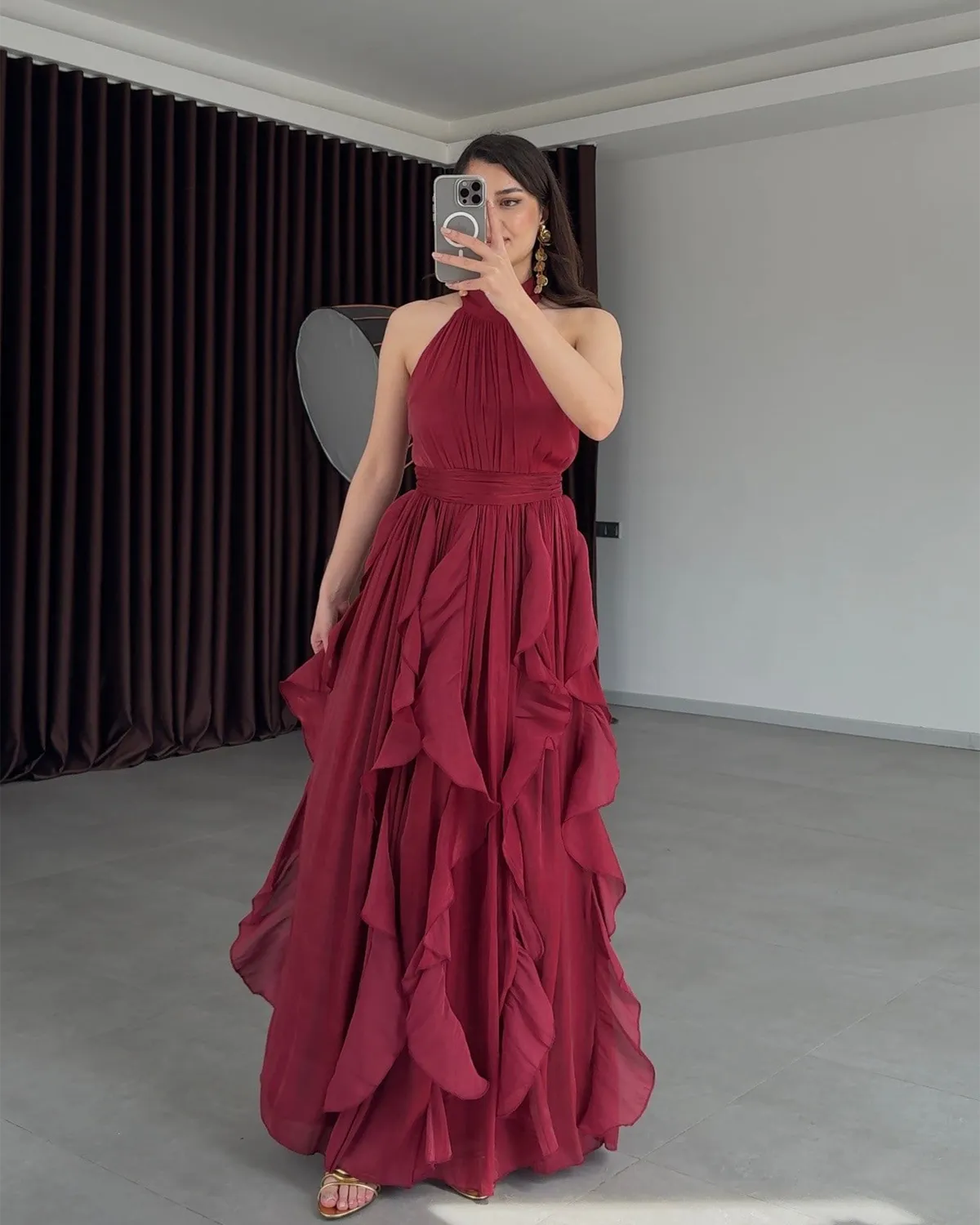 Maxi haljina Carolina  - bordo