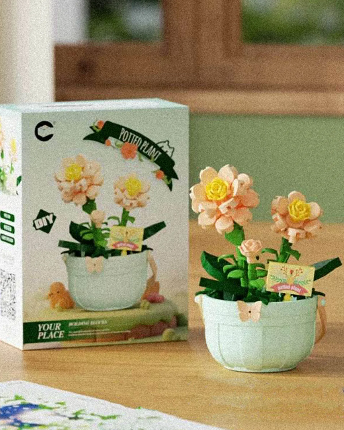 Mini blokovi – cvijet u korpici - peach