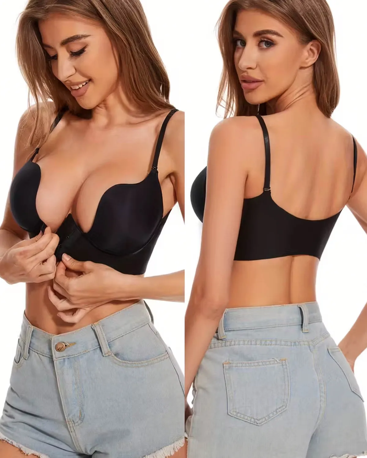 Seamless push-up grudnjak Tayra - crni
