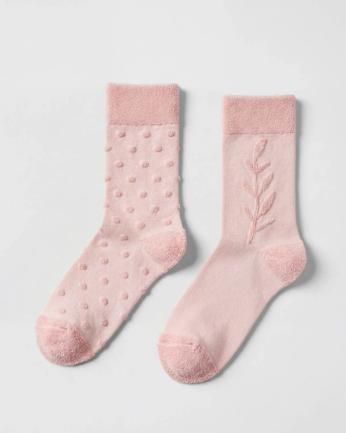 Set od 2 para reljefnih čarapa "Soft Geo" - roze