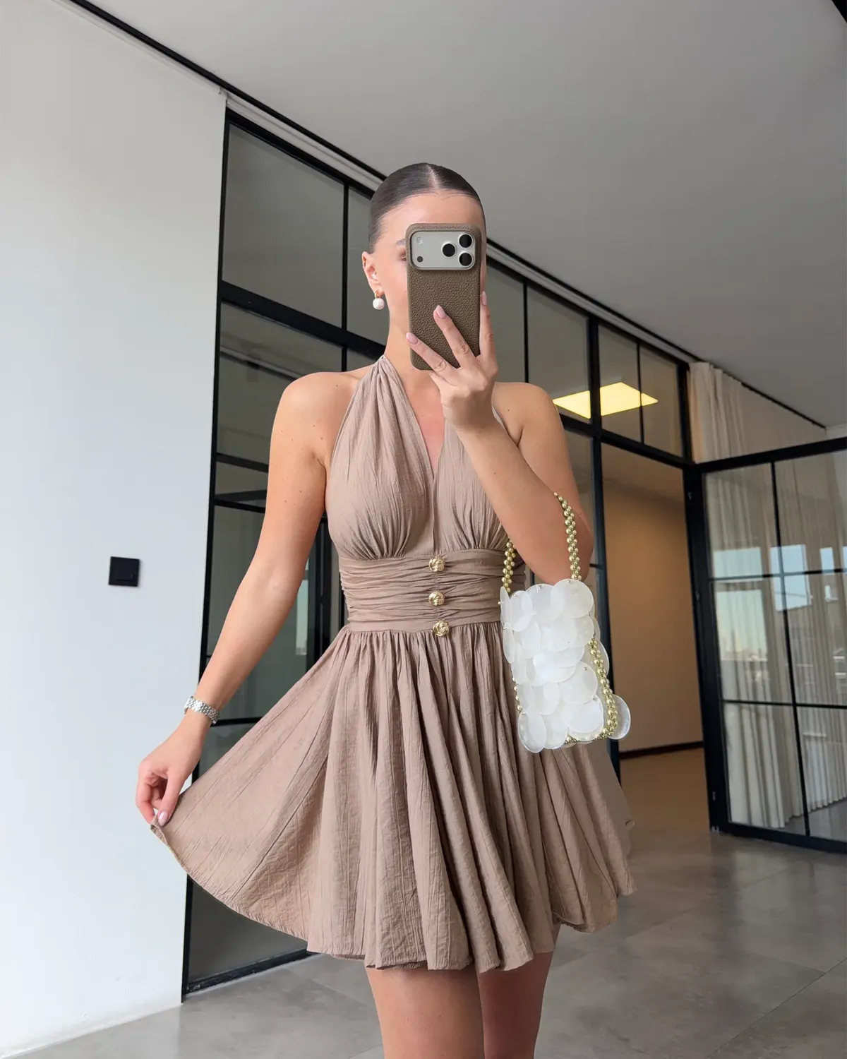 Mini haljina Doriane - bež