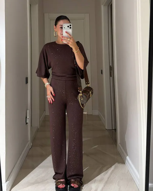 Dvodjelni set Azria - smeđa
