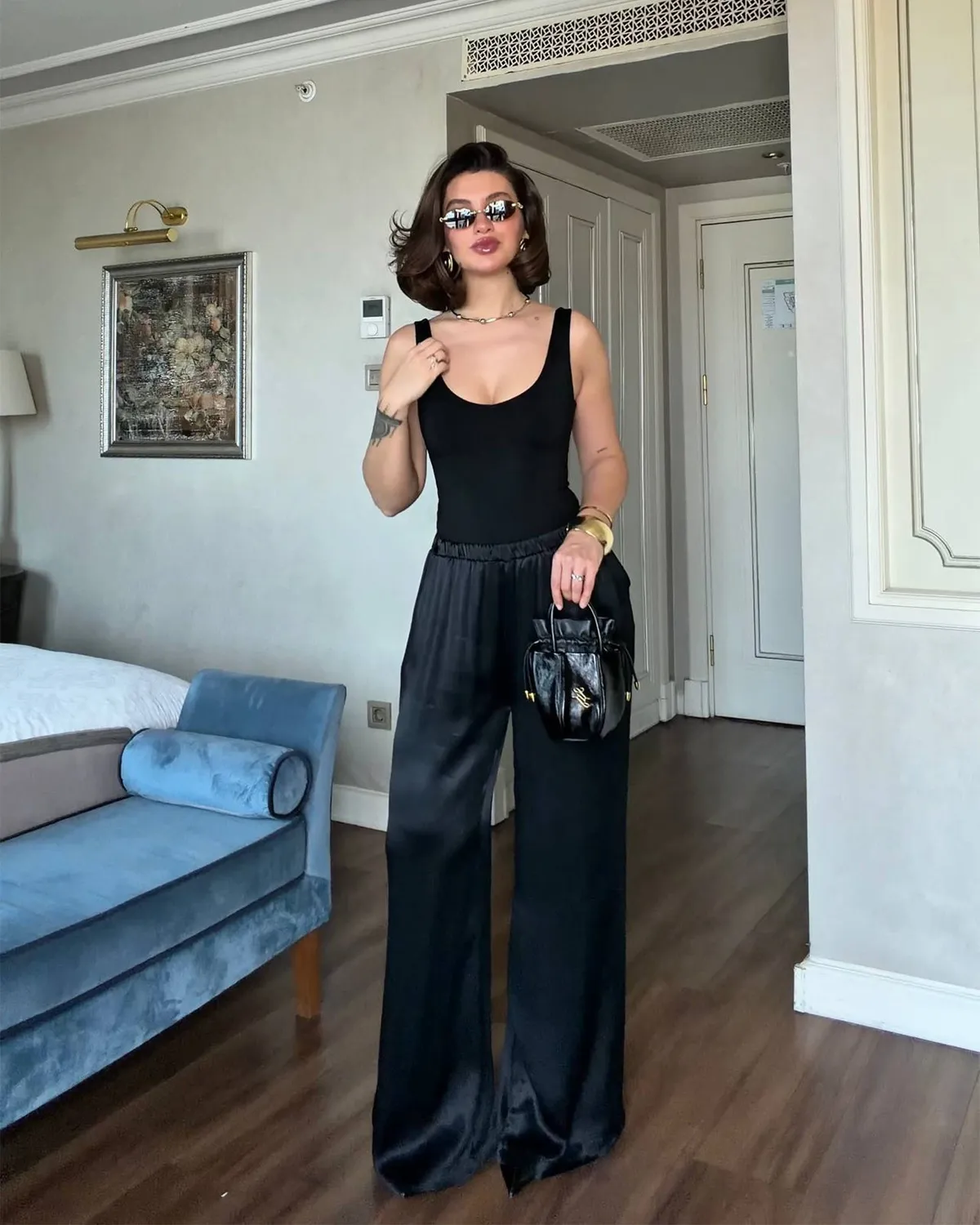 Satenske hlače/šalvare Jenna