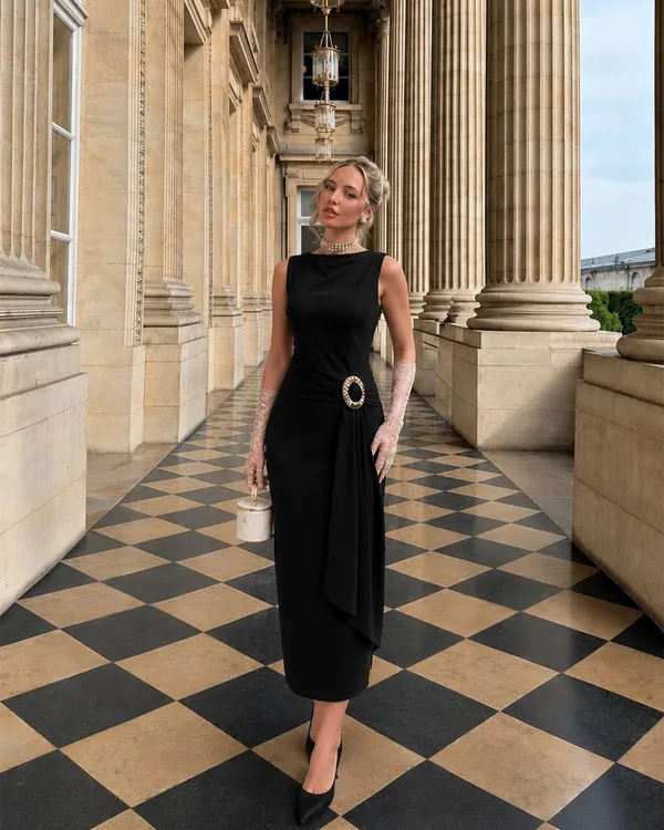 Midi haljina Brooke - crna