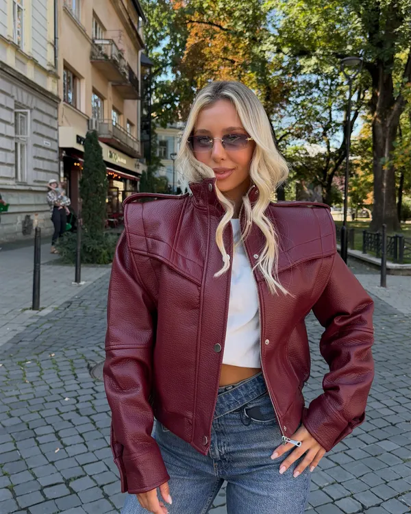 Kožna jakna Lola - bordo