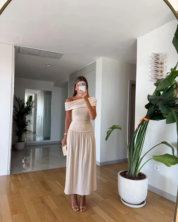 Midi haljina Gia  - cream
