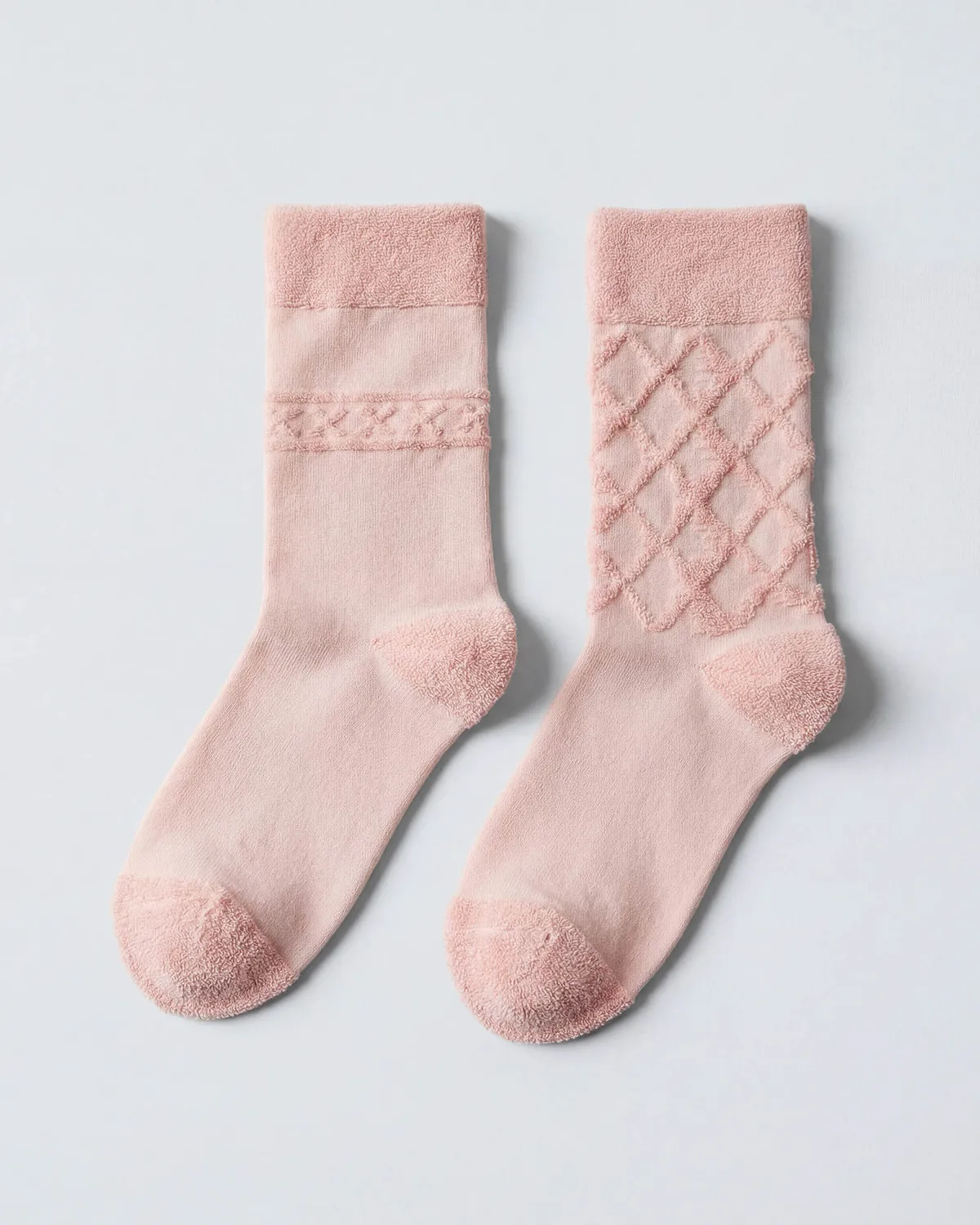 Set od 2 para reljefnih čarapa "Pastel Blossom" - roze
