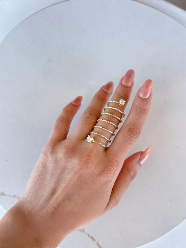 Prsten Spiral Luxe - golden