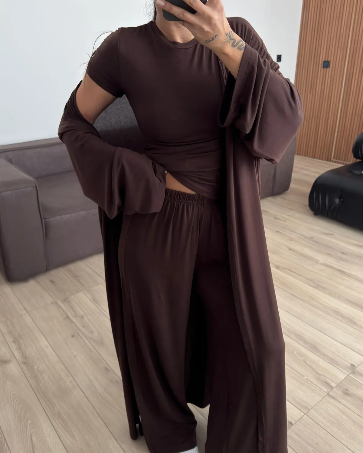 Trodjelni set Gerta- smeđi