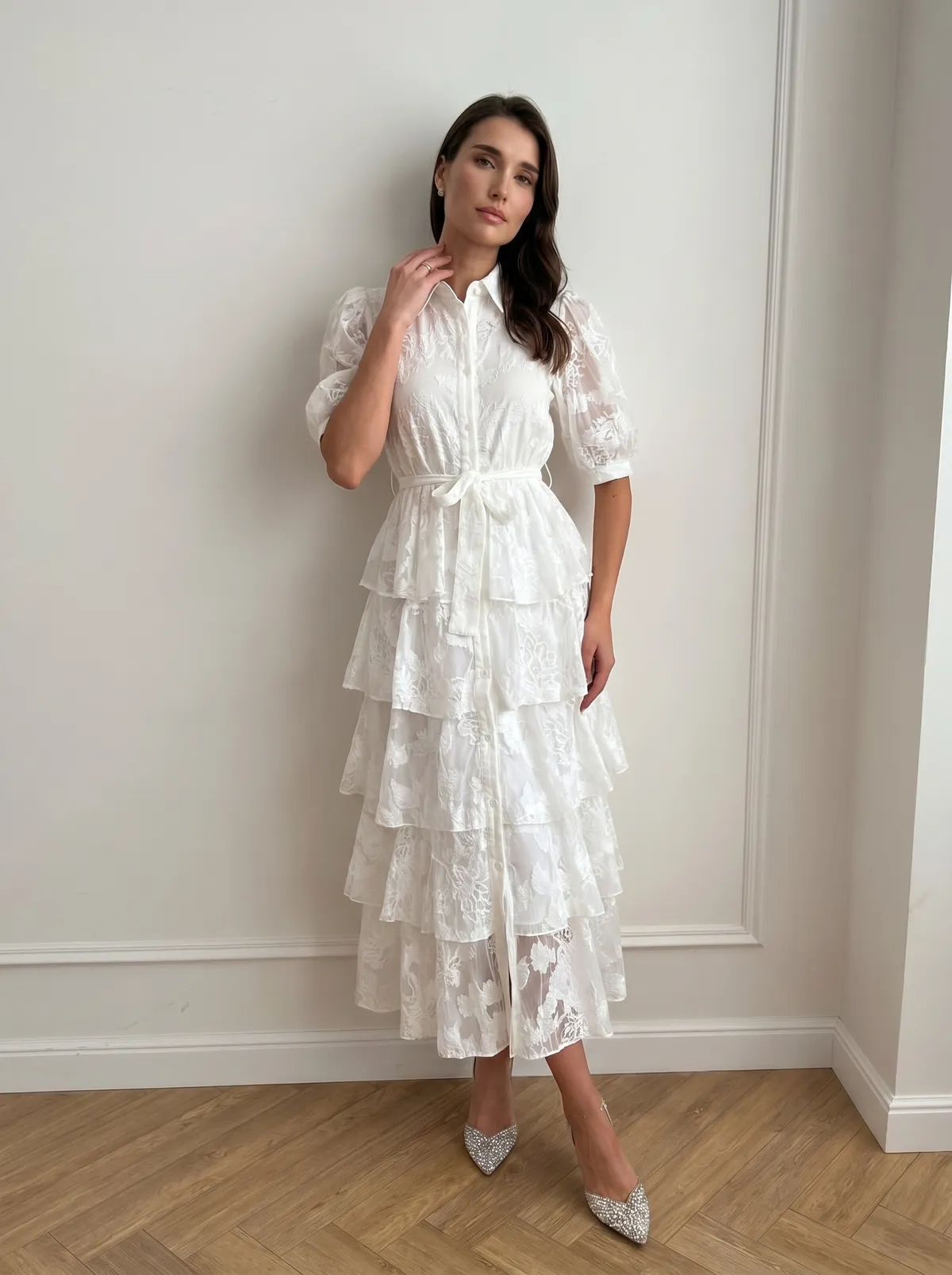 Midi haljina Georgette