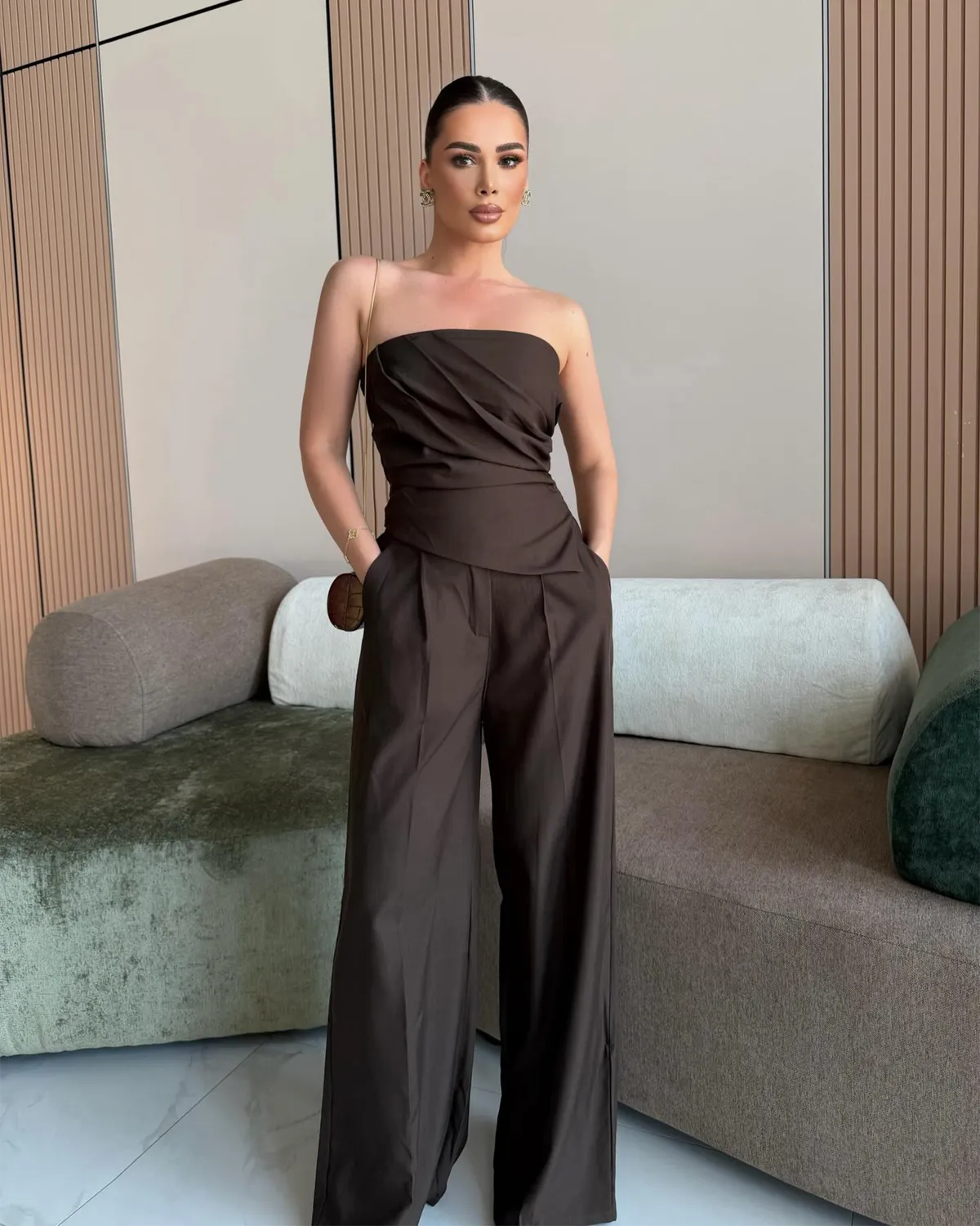Dvodjelni set Kiera - smeđa