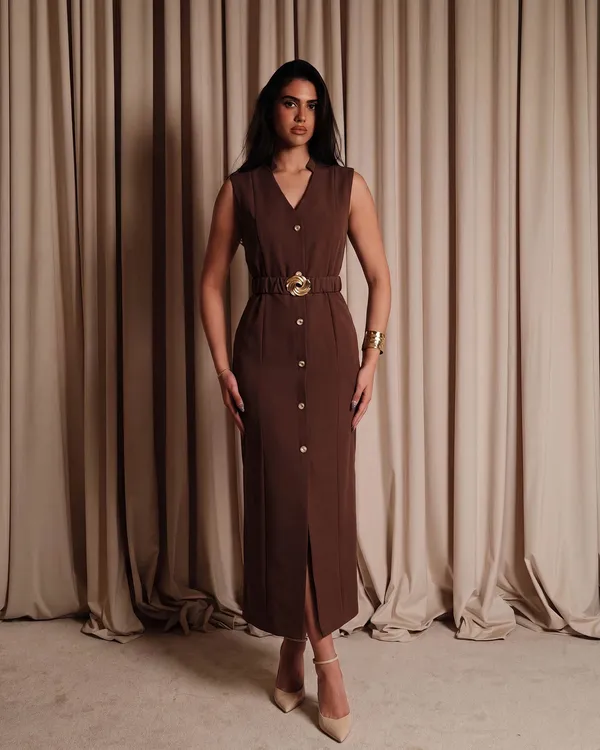 Midi haljina Seraphiel  - smeđa